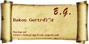 Bakos Gertrúd névjegykártya